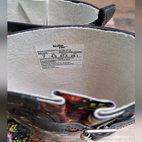 Western Chief Floral Rain Boots - Multicolor Size 7 - Picture 7 of 9